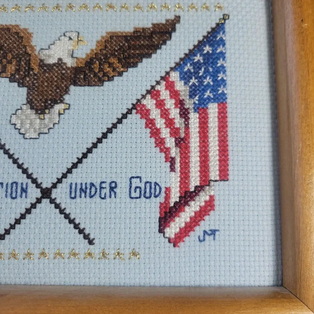 Vtg Framed Needlepoint 
